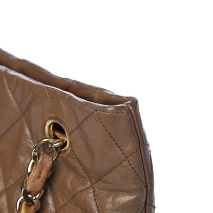 Chanel Lambskin Quilted Shopping Tote Brown 16 of 27