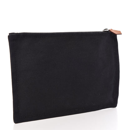 Hermes Toile Flat Yachting Pouch Black 3 of 9