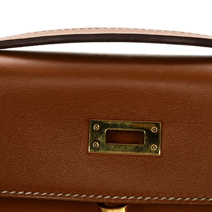 Hermes Swift Kelly Pochette Clutch Gold 14 of 21