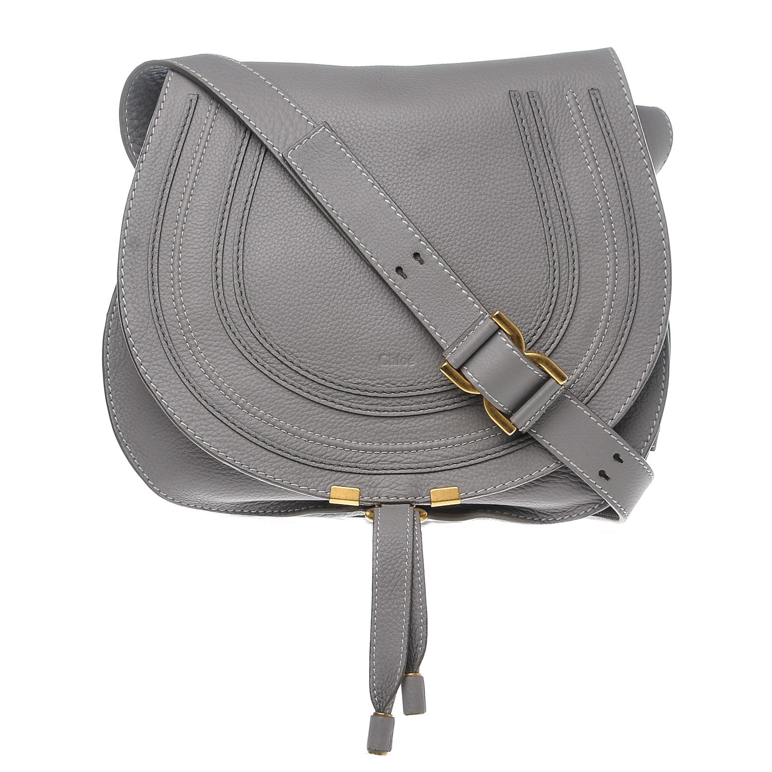 Chloe Calfskin Medium Marcie Round Crossbody Bag Cashmere Grey 1 of 6
