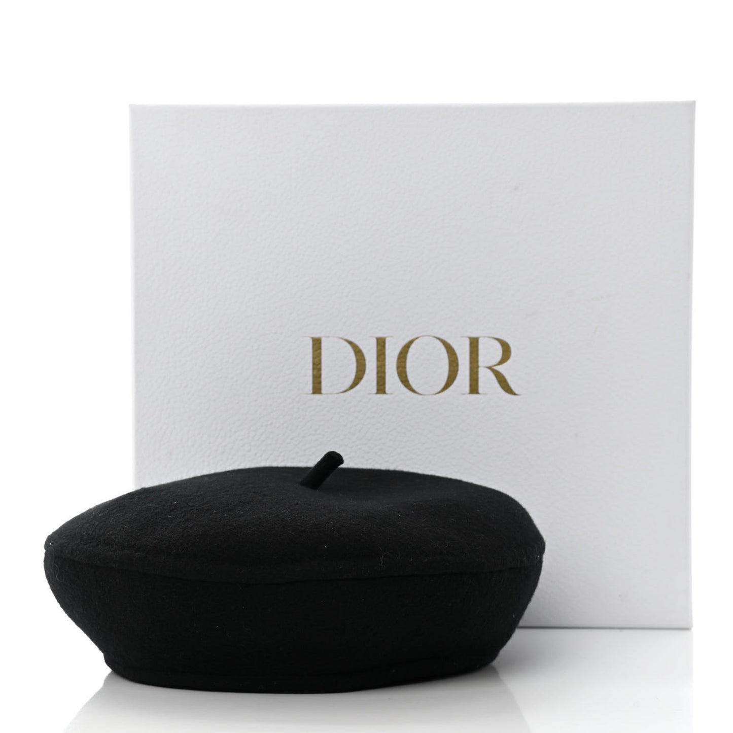 Wool Oblique Reversible Chic Beret 57 Black