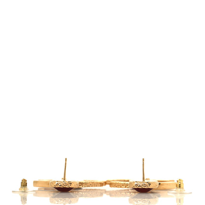 Chanel Metal Gripoix Enamel CC Drop Earring Red Black 3 of 5