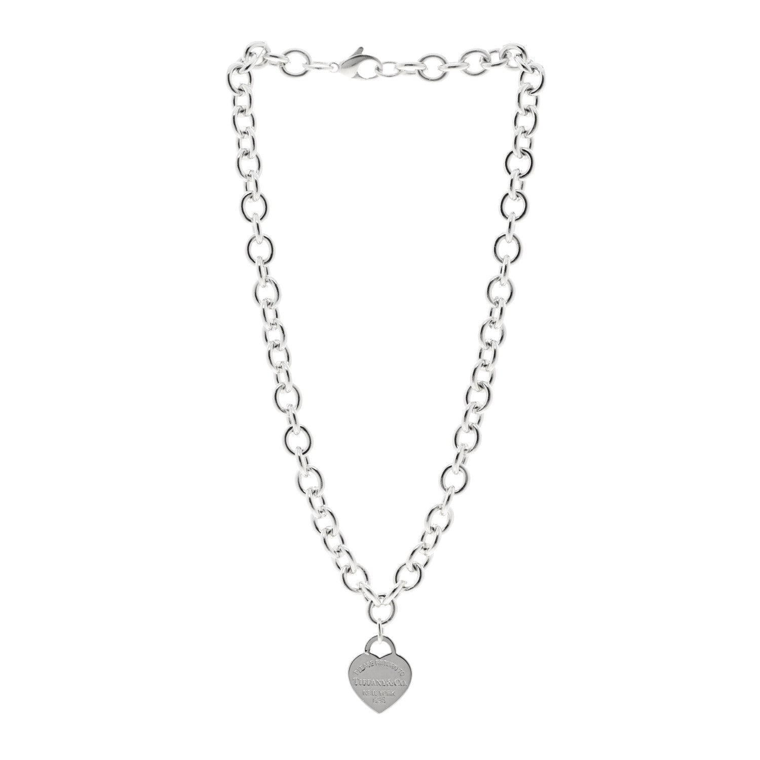 Tiffany Sterling Silver Return to Tiffany Heart Tag Pendant Necklace 3 of 5