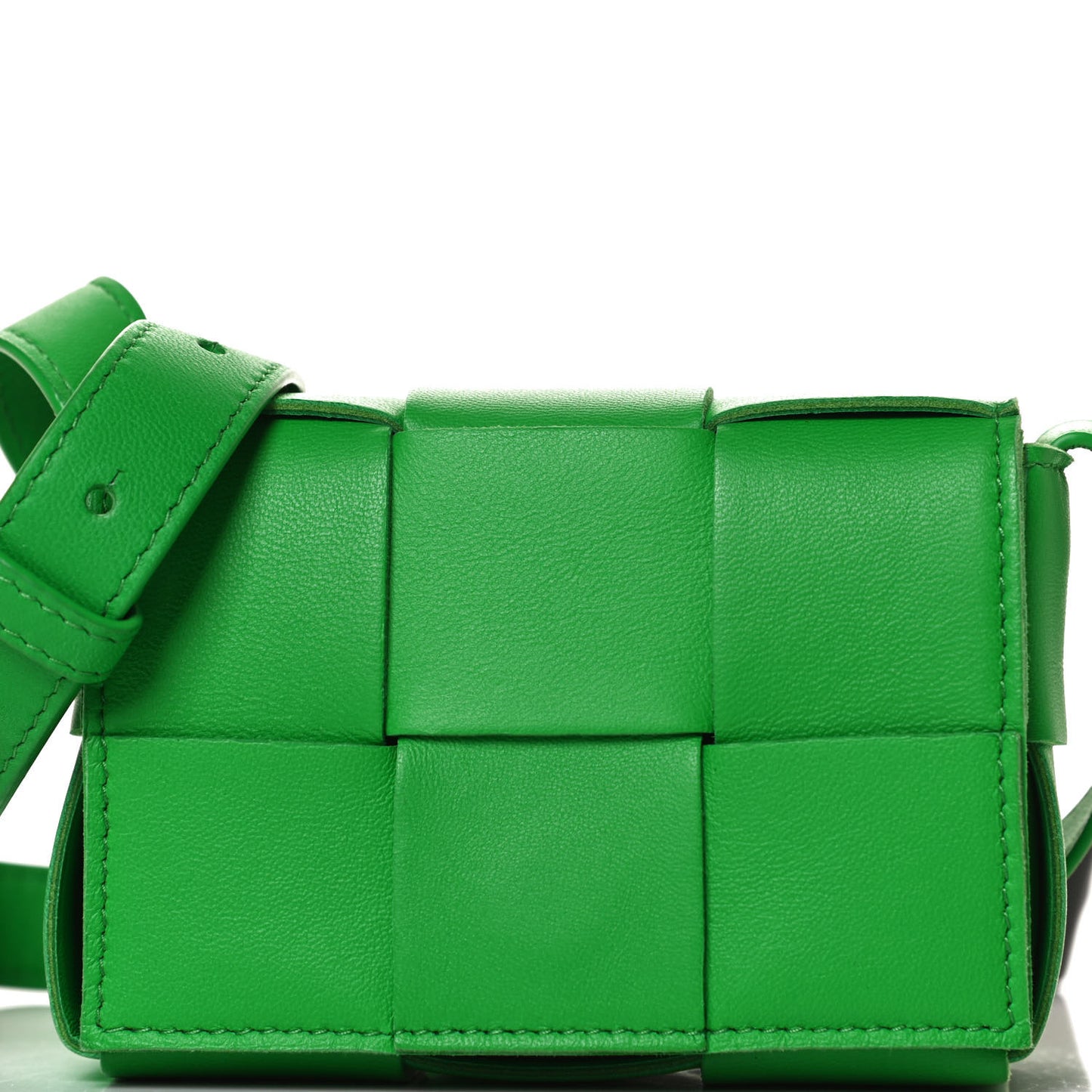 Lambskin Maxi Intrecciato Extra Mini Cassette Crossbody Bag Parakeet