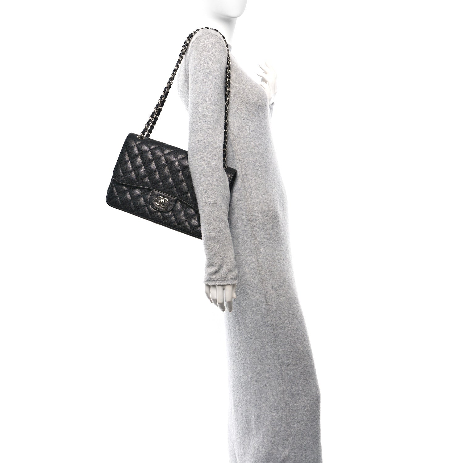 Chanel Caviar Quilted Jumbo Double Flap Black 2 of 12
