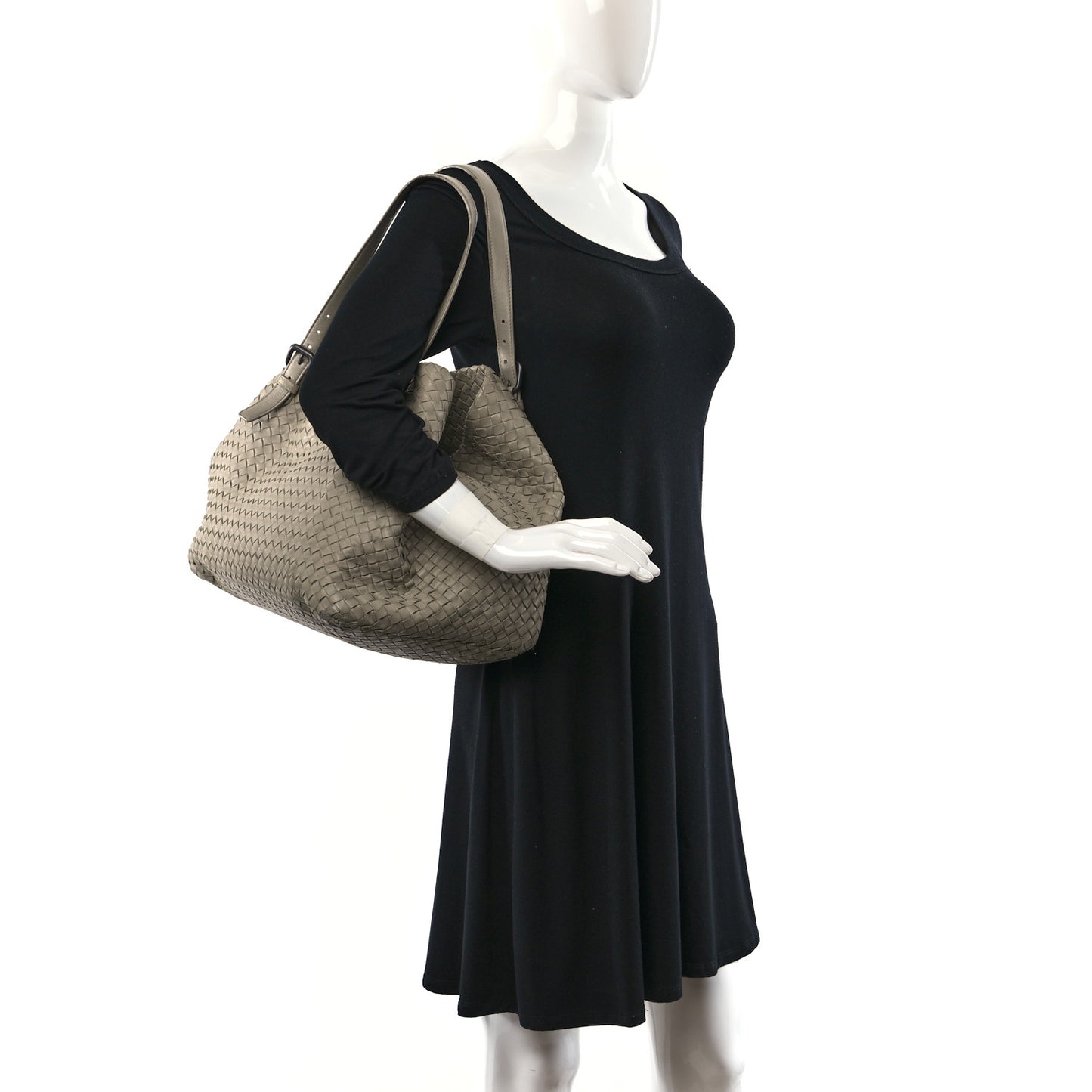 Nappa Intrecciato Large Seamless Tote Fume