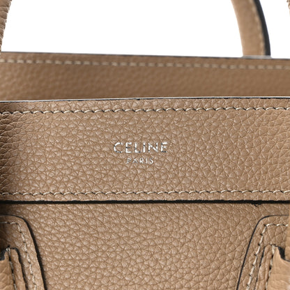 Celine Drummed Calfskin Nano Luggage Dune 6 of 13