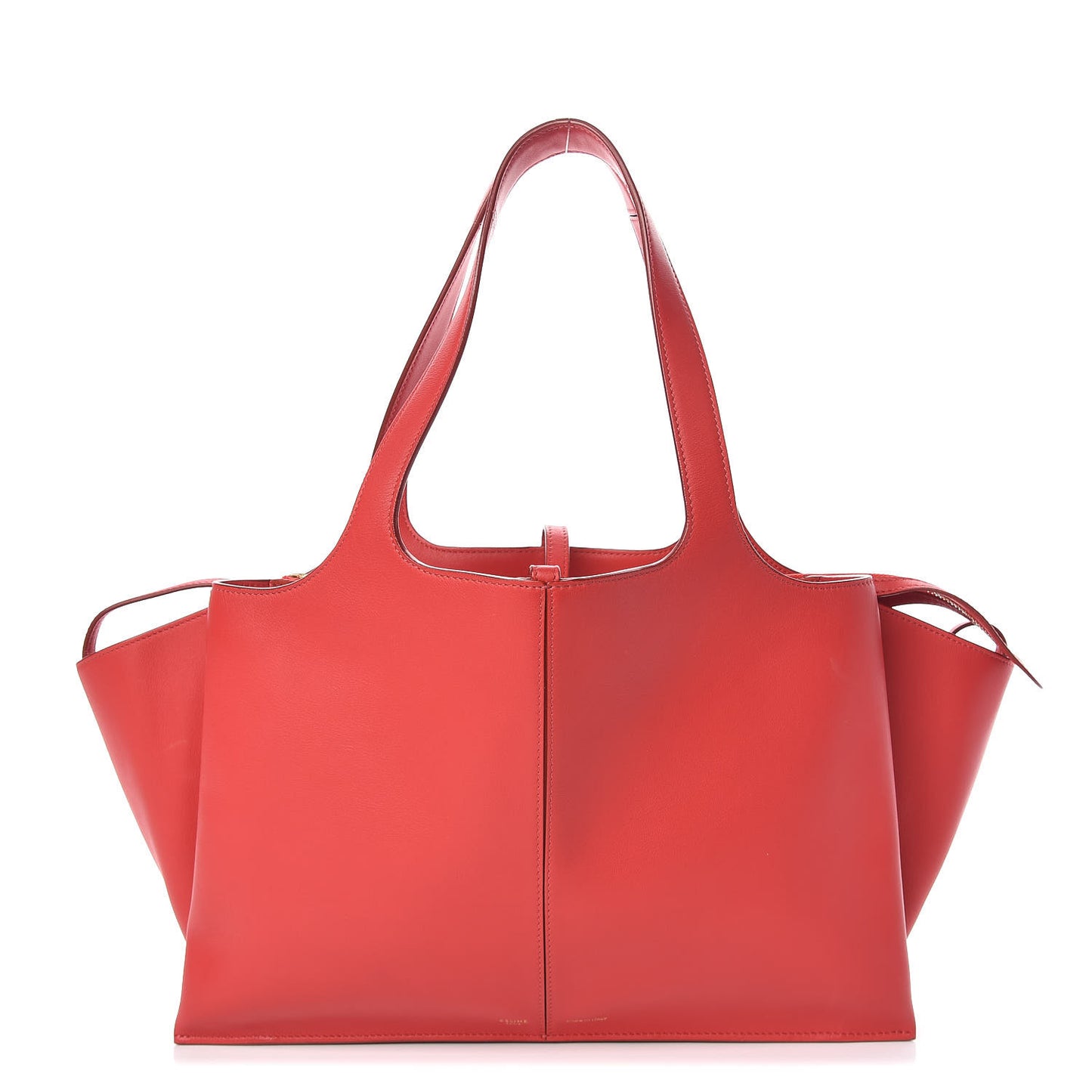 Supple Natural Medium Tri-Fold Bag Scarlet