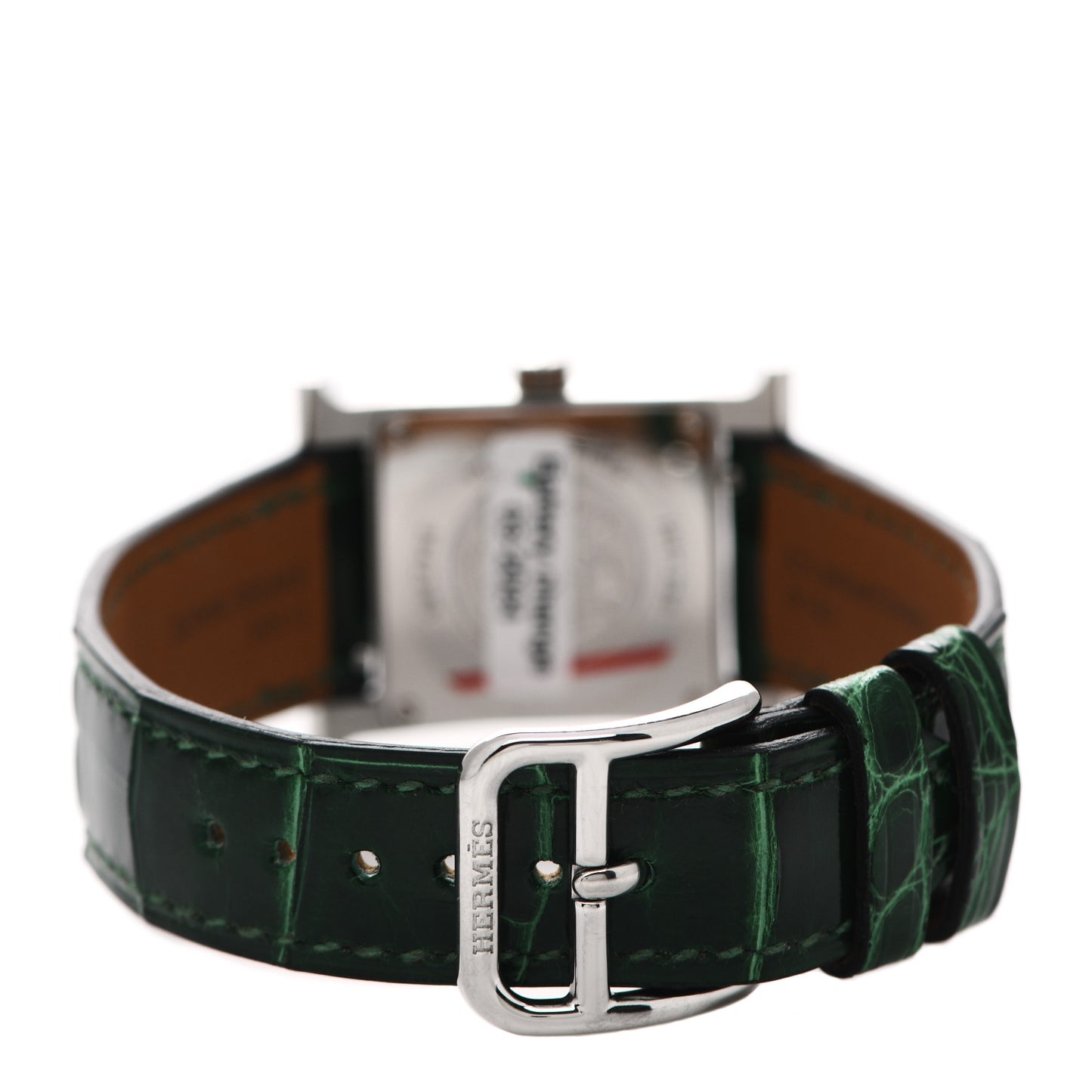 Stainless Steel Alligator Diamond Bezel Mother of Pearl 21mm Heure H Hour Quartz Watch Vert Moyen