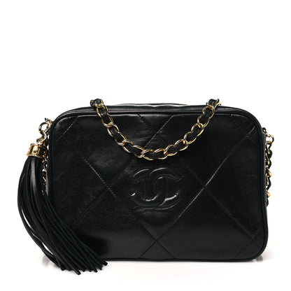 Chanel Lambskin Quilted CC Tassel Camera Case Black 1 of 11