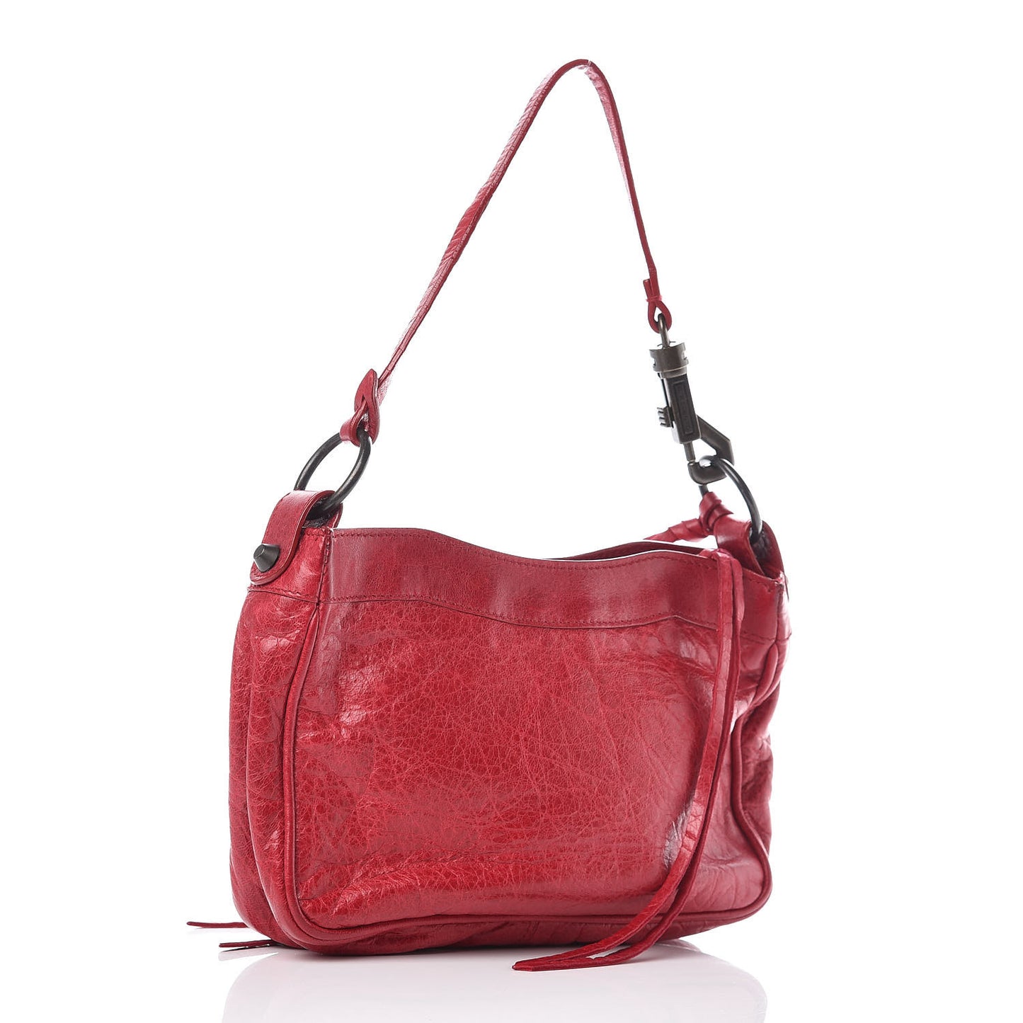 Agneau Classic Hardware Shoulder Bag Rubisse