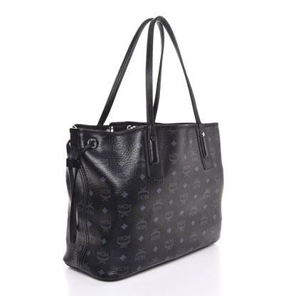 MCM Visetos Medium Liz Reversible Shopper Tote Black 7 of 16