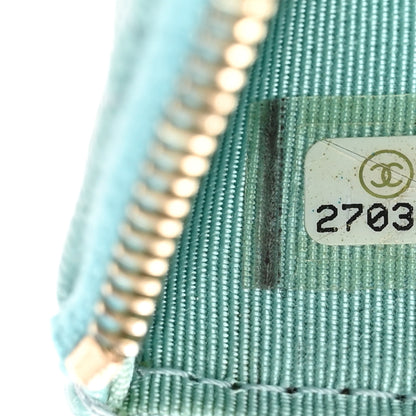 Chanel Caviar Quilted Classic Zip Pouch Light Blue 7 of 8