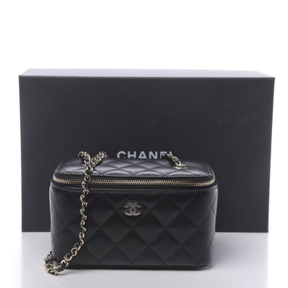 Chanel Lambskin Quilted Small Vanity Case With Chain Black 11 of 11