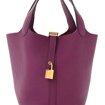 Hermes Taurillon Maurice Picotin Lock 18 PM Anemone 8 of 11