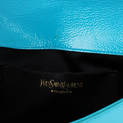 Saint Laurent Textured Patent Calfskin Small Belle De Jour Clutch Turquoise 6 of 7