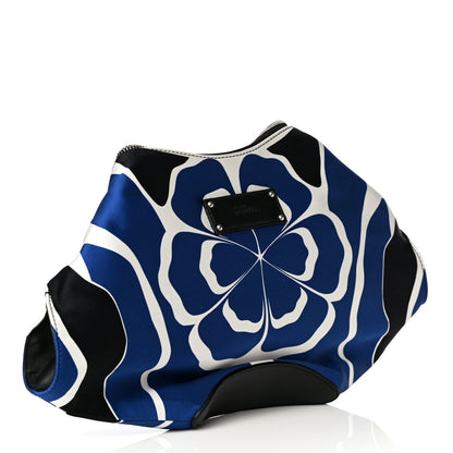 Alexander McQueen Silk Flower Collage De Manta Clutch Royal Blue Black 4 of 13