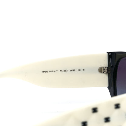 Chanel Acetate Quilted CC Pilot Sunglasses 71465 White Black 5 of 8