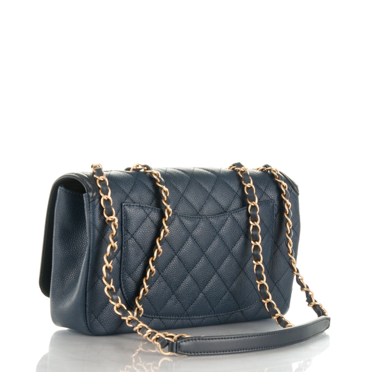 Caviar Quilted Medium CC Filigree Flap Navy