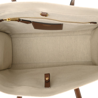 Burberry Canvas Smooth Calfskin Medium Two Tone Freya Tote Natural Tan 4 of 10