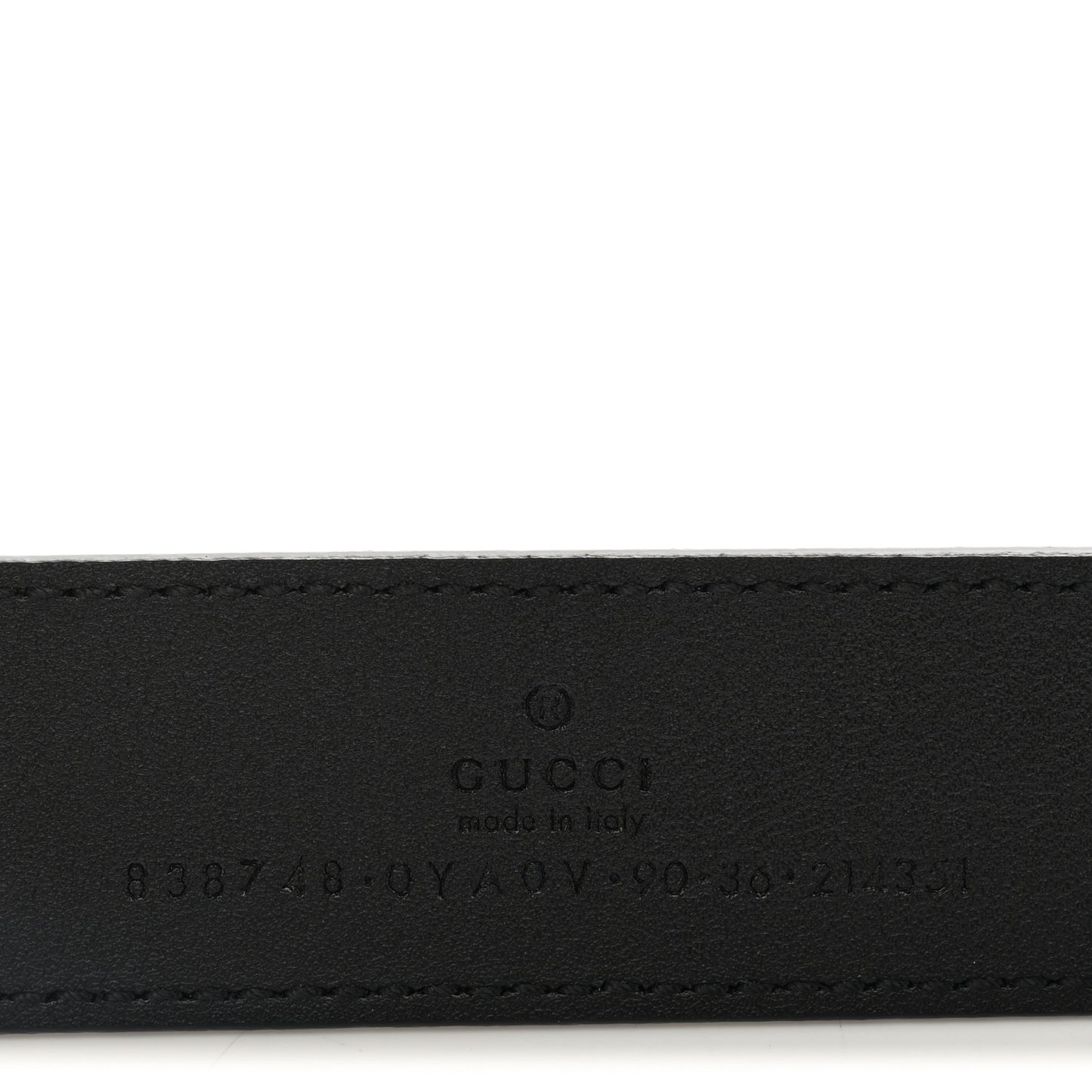 Plutone Calfskin Plaque GG 30mm Belt 90 36 Black