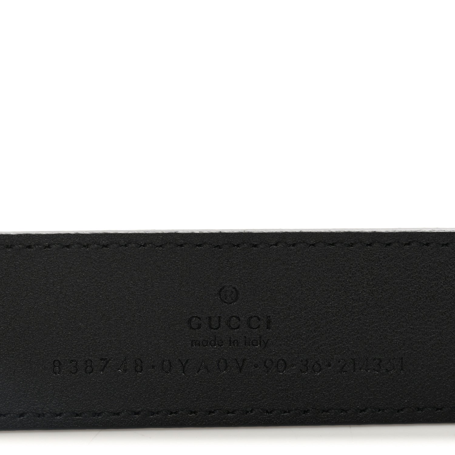 Gucci Plutone Calfskin Plaque GG 30mm Belt 90 36 Black 3 of 5