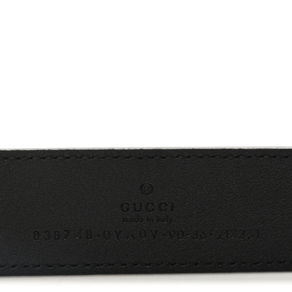Gucci Plutone Calfskin Plaque GG 30mm Belt 90 36 Black 3 of 5