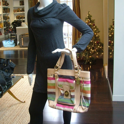 FASHIONPHILE COACHCanvasOxfordLegacyRainbow10760 2 of 9