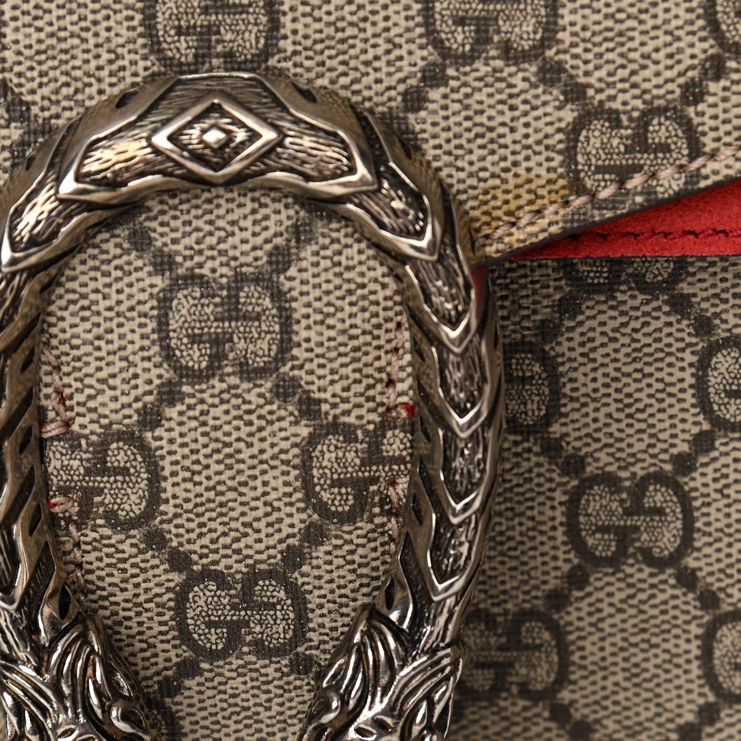 GG Supreme Monogram Small Dionysus Shoulder Bag Red