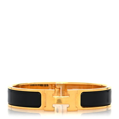 Hermes Enamel Narrow Clic Clac H Bracelet PM Black 1 of 5