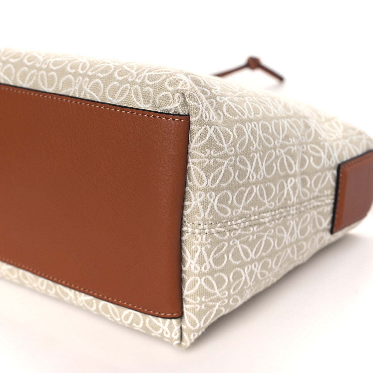 Loewe Jacquard Anagram Calfskin Small Cubi Bag Ecru Tan 9 of 9