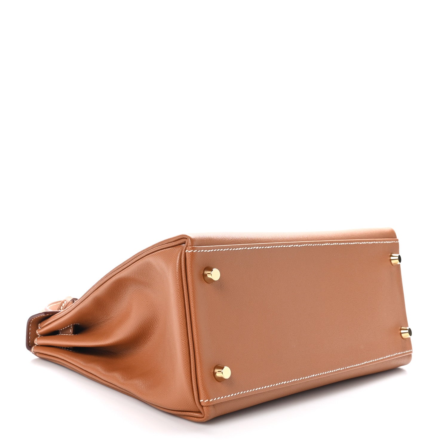 Hermes Madame Calfskin Kelly Retourne 28 Gold 4 of 11