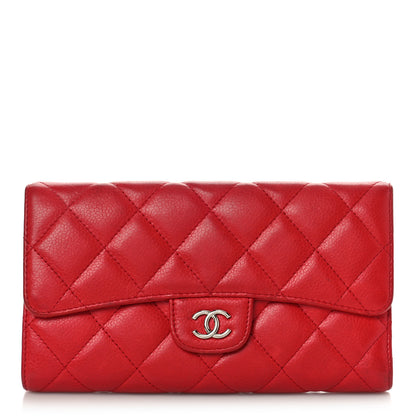 Chanel Caviar Quilted Large Flap Wallet Red 1 of 21