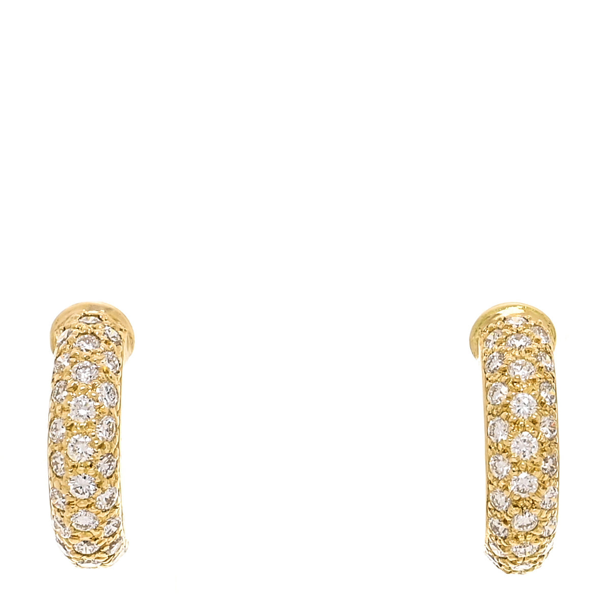 18K Yellow Gold Diamond Etincelle De Cartier Hoop Earrings