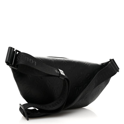 Louis Vuitton Calfskin Monogram Shadow Rush Bumbag Black 4 of 10