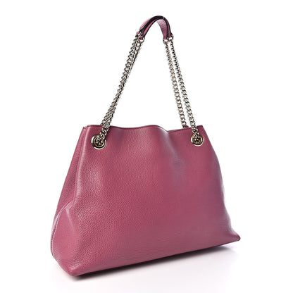 Gucci Pebbled Calfskin Medium Soho Chain Shoulder Bag Peonia Flower 3 of 13