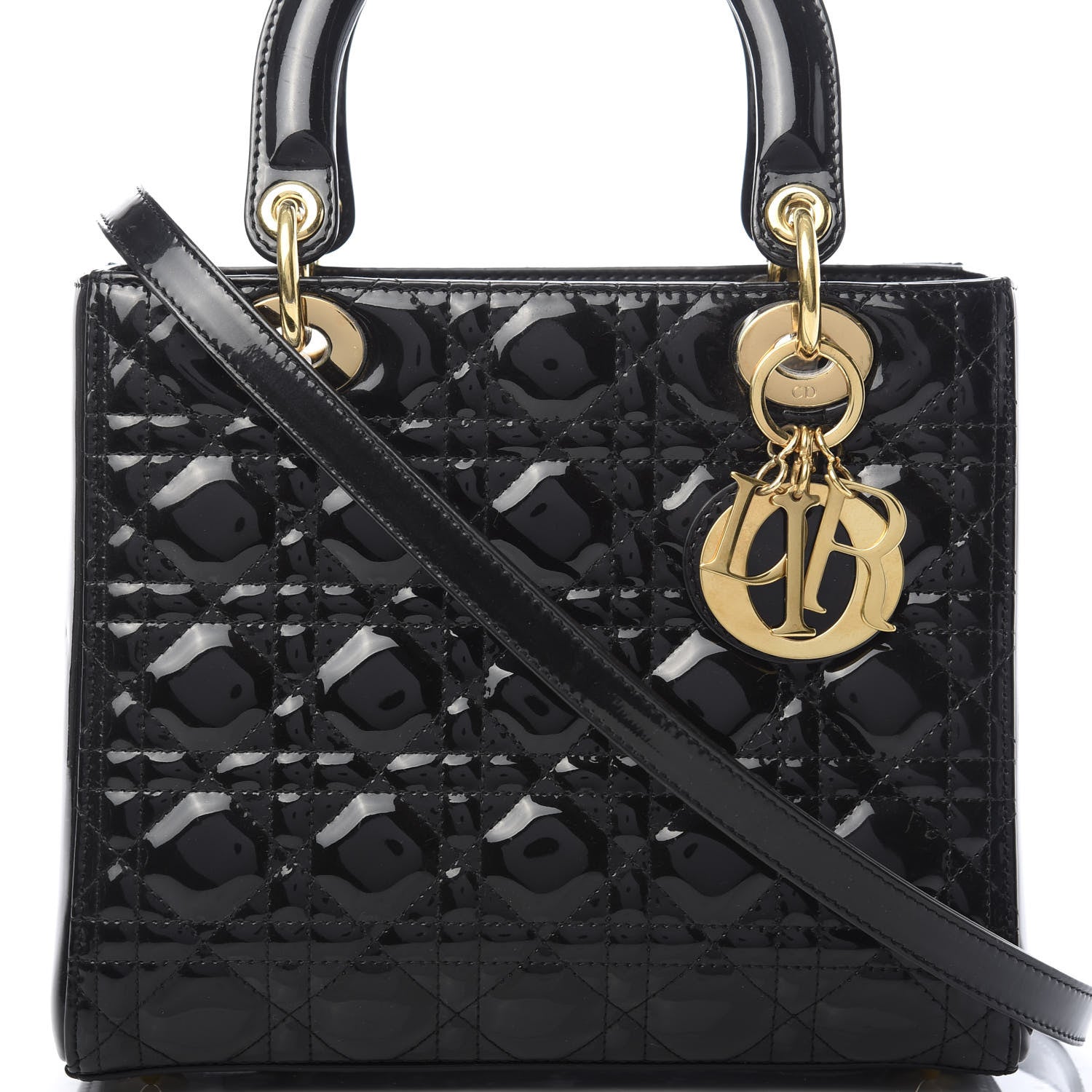 Christian Dior Patent Cannage Medium Lady Dior Black 9 of 9