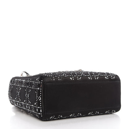 Christian Dior Satin Crystal Cannage Mini Lady Dior Black 4 of 10