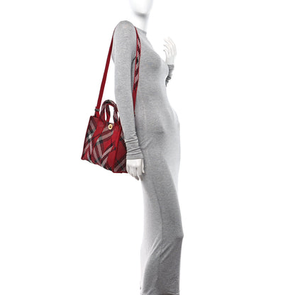Burberry Knitted Check Mini Tote Scarlet 3 of 10