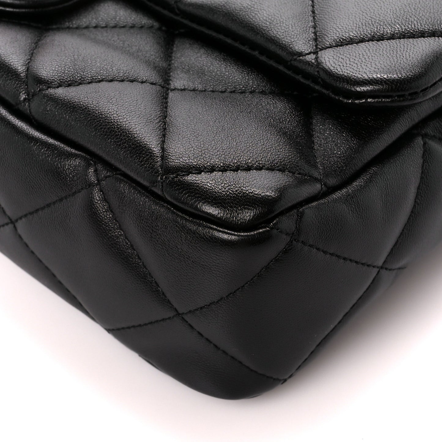 Lambskin Quilted Large CC Funky Town Flap Black