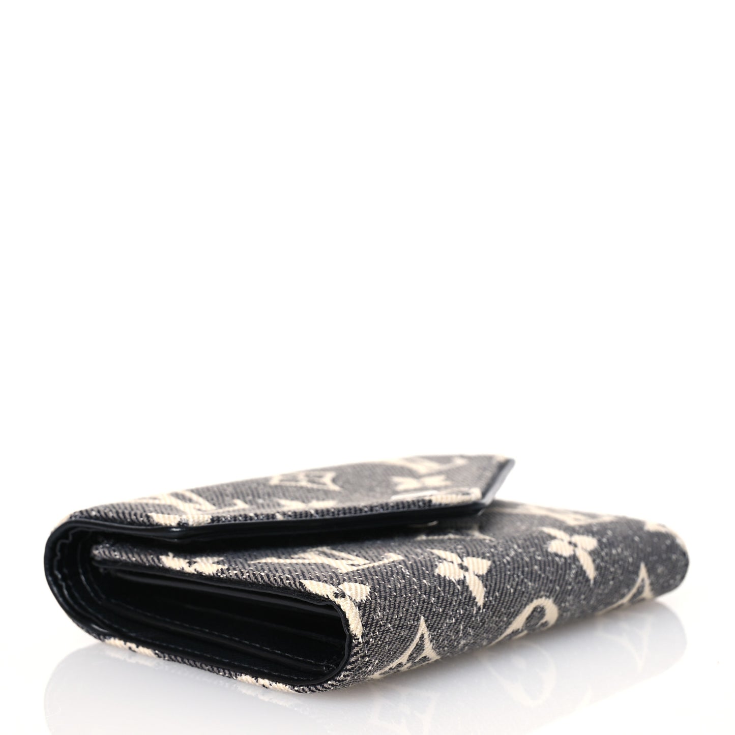 Denim Monogram Jacquard Victorine Wallet Grey