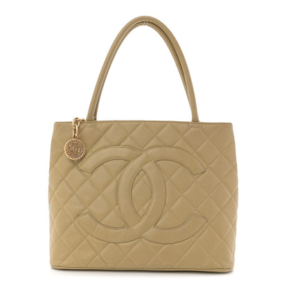 Chanel Caviar Quilted Medallion Tote Beige 1 of 13
