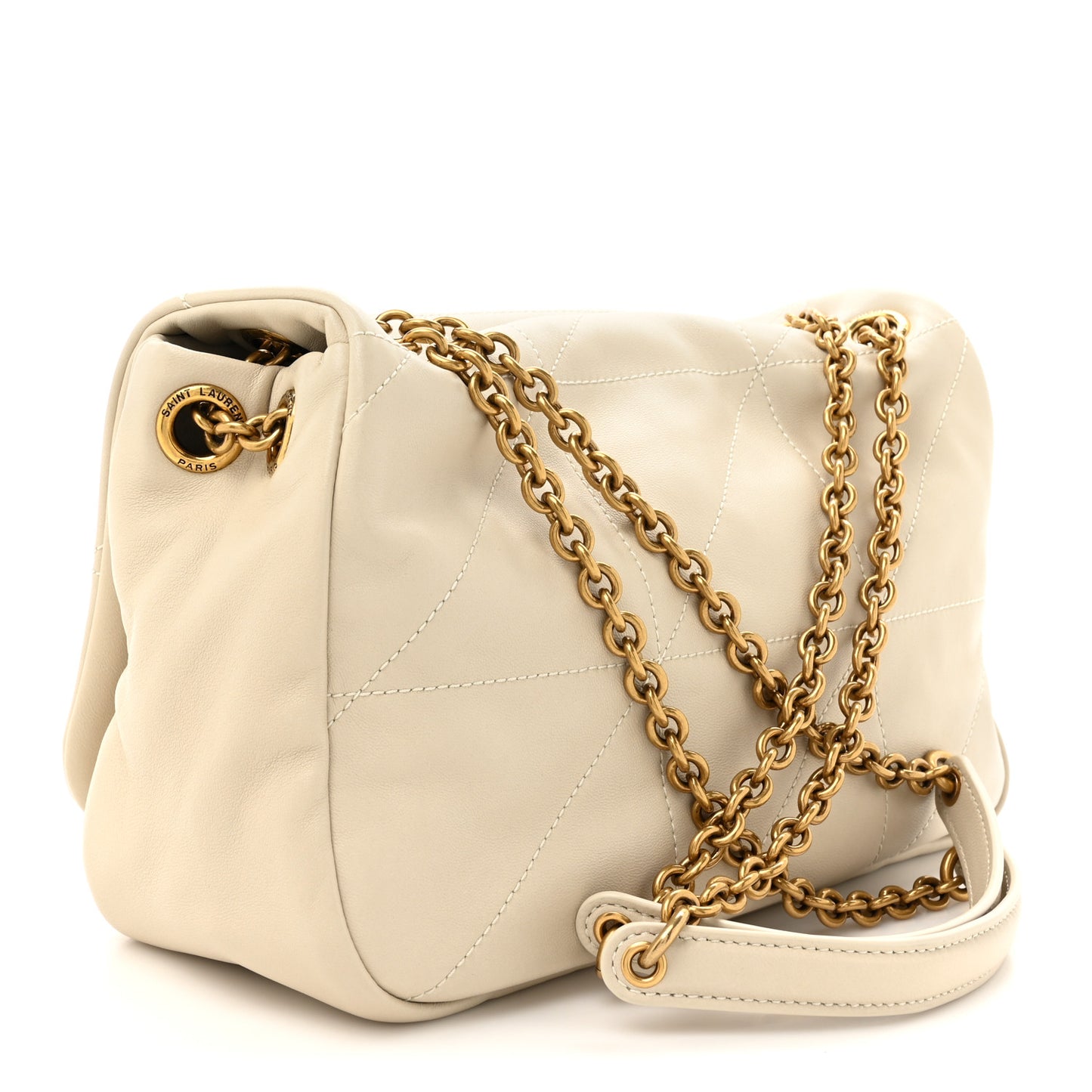 Lambskin Matelasse Monogram Small Jamie 4.3 Crema Soft