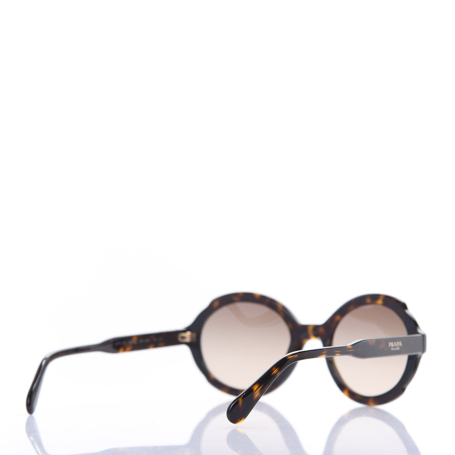 Prada Acetate Round Sunglasses SPR17U Tortoise 4 of 7