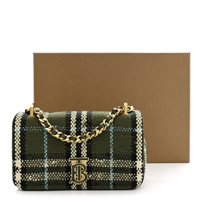 Burberry Calfskin Boucle Check Mini Lola Chain Bag Olive Green 11 of 11