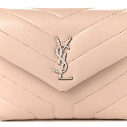 Saint Laurent Calfskin Y Quilted Monogram Toy Loulou Crossbody Bag Nude Powder 7 of 12