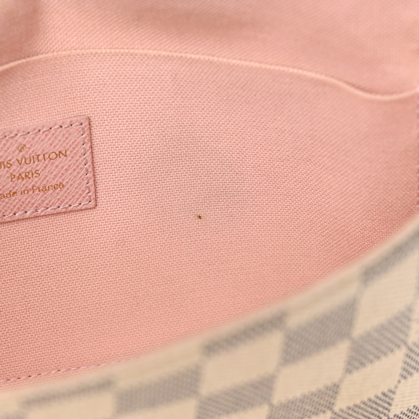 Damier Azur Pochette Felicie Chain Wallet Rose Ballerine