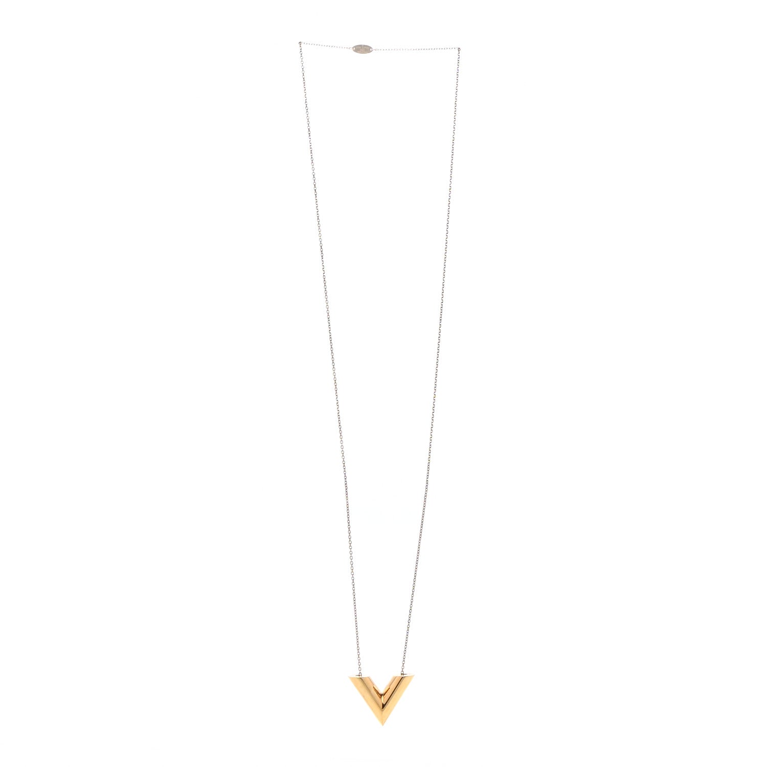 Louis Vuitton Essential V Necklace Gold 3 of 9