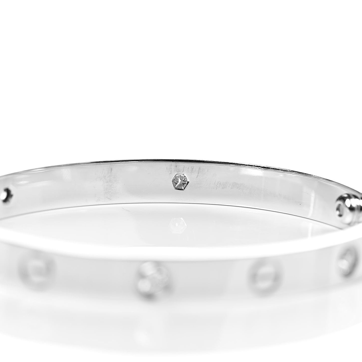 18K White Gold 4 Diamond LOVE Bracelet 16