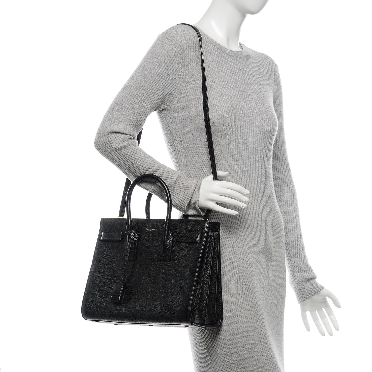 Saint Laurent Grained Calfskin Small Sac De Jour Black 2 of 6